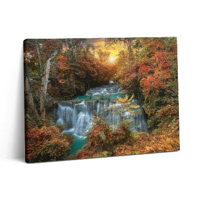 Vászonkép falra 80x60 Naplemente egy vízesés felett