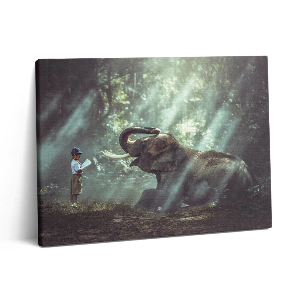 Vászonkép falra 80x60 Fiú könyvvel