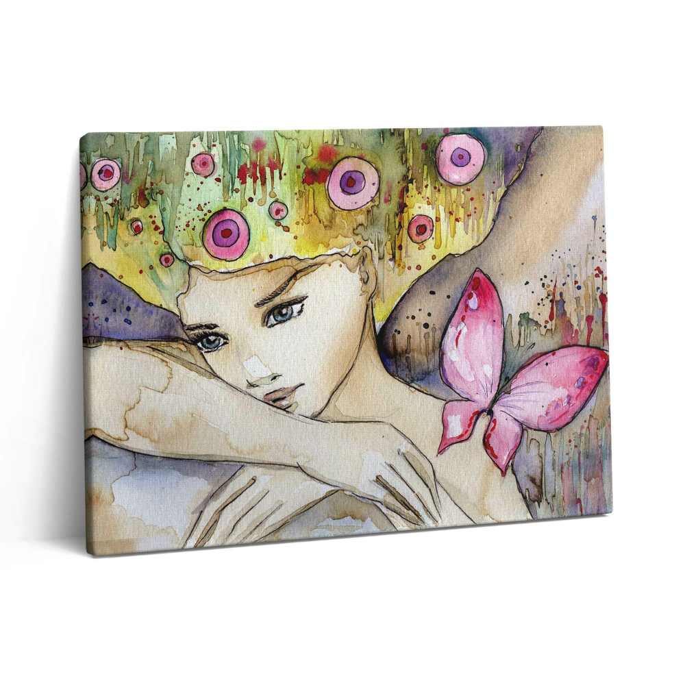 Vászonkép falra 80x60 Nő festett hajjal