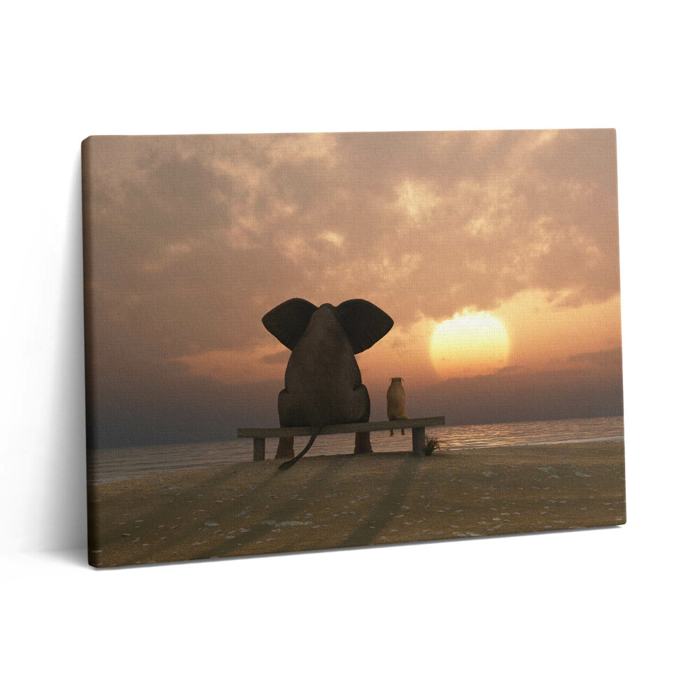 Vászonkép falra 80x60 Állatok és naplemente