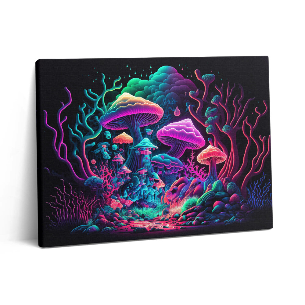 Vászonkép falra 80x60 Neon gomba