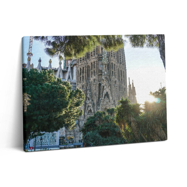 Vászonkép falra 80x60 Sagrada Familia park Barcelonában
