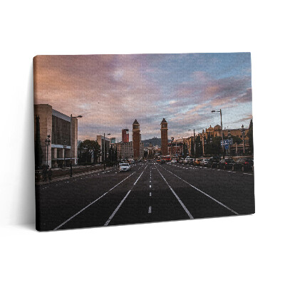 Vászonkép falra 80x60 Kilátás a Barcelonából Tibidabóba vezető útra