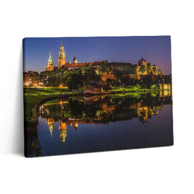 Vászonkép falra 80x60 Wawel-kastély éjszaka