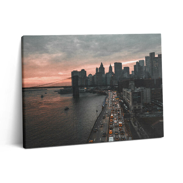 Vászonkép falra 80x60 Hajnali légi felvétel a városról