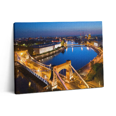 Vászonkép falra 80x60 Wroclaw város éjszaka