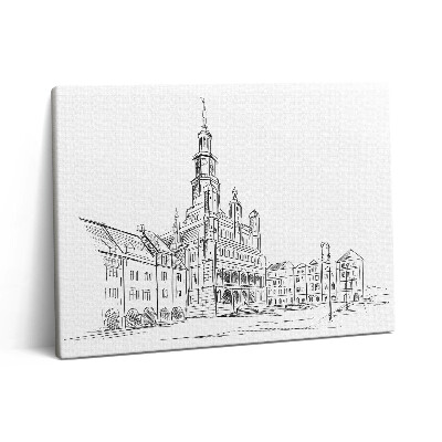 Vászonkép falra 80x60 Poznan óvárosának vázlata