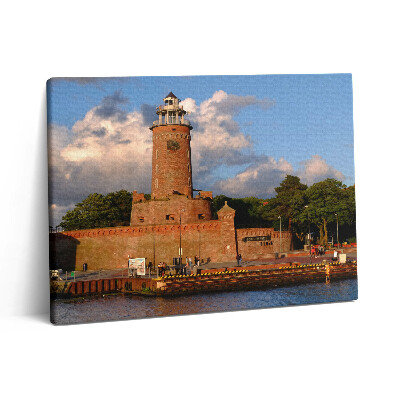Vászonkép falra 80x60 Világítótorony Kolobrzeg Lengyelországban