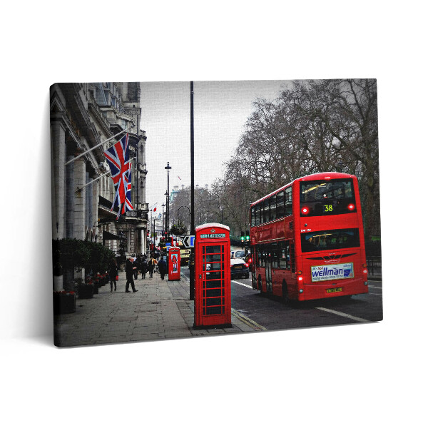 Vászonkép falra 80x60 Angol busz és telefonfülke
