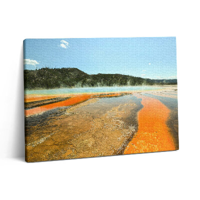 Vászonkép falra 80x60 Tó hegyekkel