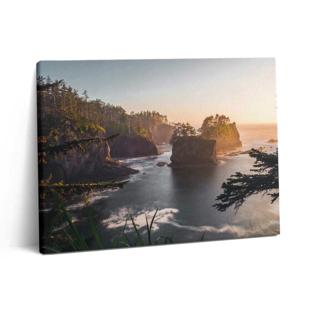 Vászonkép falra 80x60 Sziklás táj és naplemente