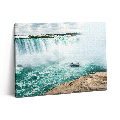 Vászonkép falra 80x60 Csónak és a Niagara-vízesés