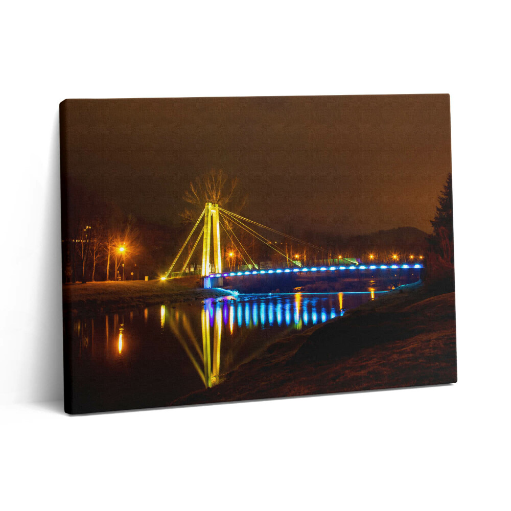 Vászonkép falra 80x60 Híd a Visztula folyón Ustrońban