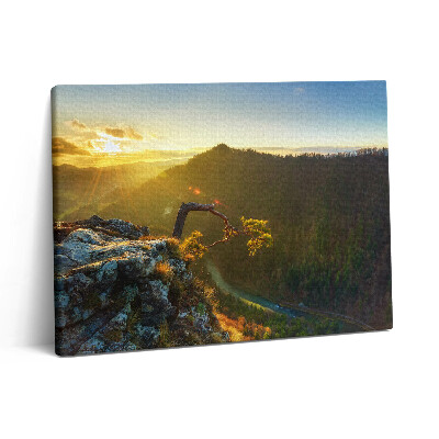 Vászonkép falra 80x60 Naplemente a hegyek felett