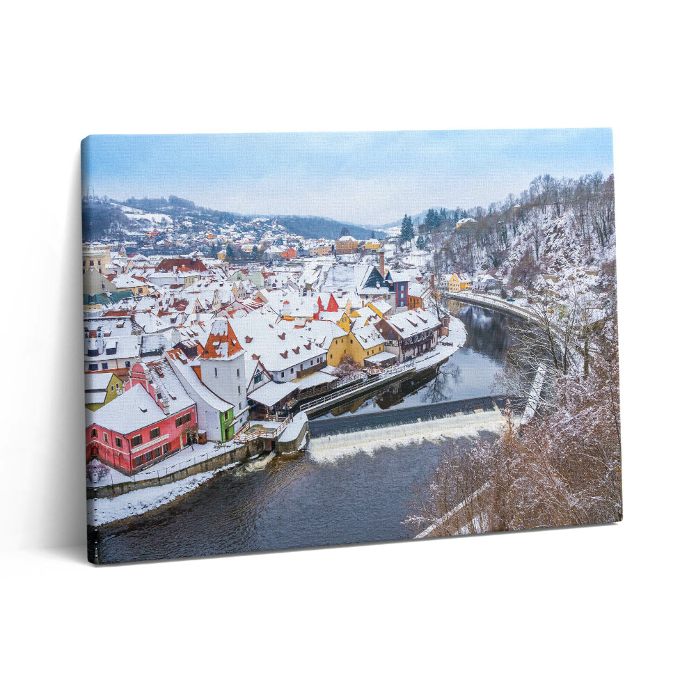 Vászonkép falra 80x60 Krumlov téli panorámája