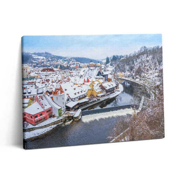 Vászonkép falra 80x60 Krumlov téli panorámája