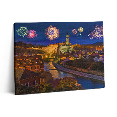 Vászonkép falra 80x60 Tűzijáték Krumlov Csehország