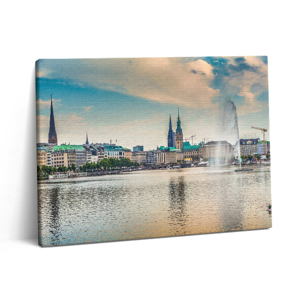 Vászonkép falra 80x60 Binnenalster Hamburgban