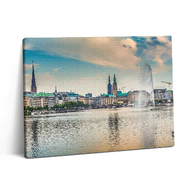 Vászonkép falra 80x60 Binnenalster Hamburgban