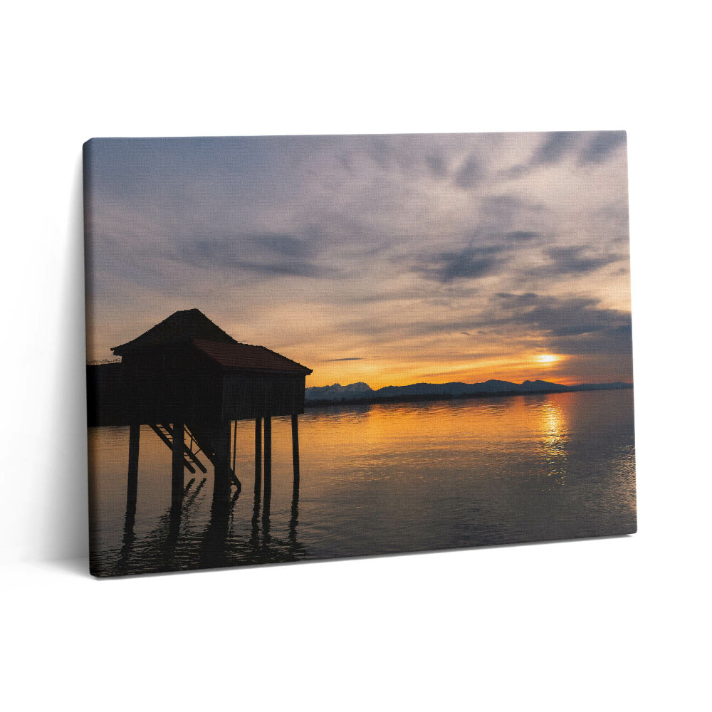 Vászonkép falra 80x60 Naplemente a Bodeni-tó felett