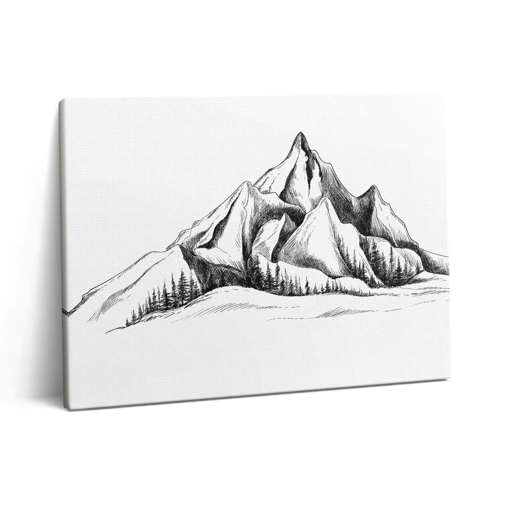 Vászonkép falra 80x60 Hegyi rajz