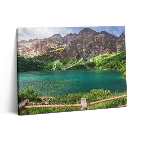 Vászonkép falra 80x60 Tájkép egy tóról a hegyekben