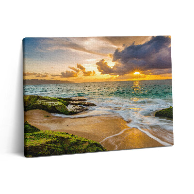 Vászonkép falra 80x60 Strand naplementében