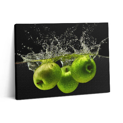 Vászonkép falra 80x60 Zöld alma a vízben