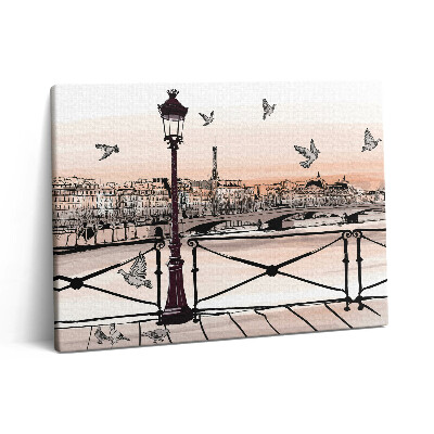 Vászonkép falra 80x60 Naplemente a Szajna felett