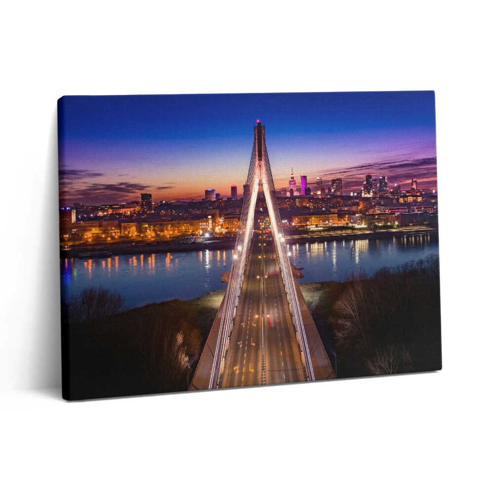 Vászonkép falra 80x60 Híd és a város este