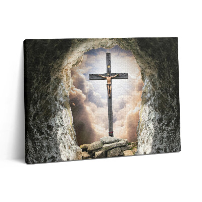 Vászonkép falra 80x60 Jézus a kereszten és a sírban