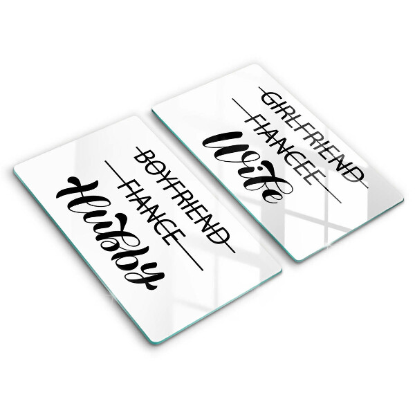 Tűzhelyvédő üveglap 2 darab Felirat, mondat, minta