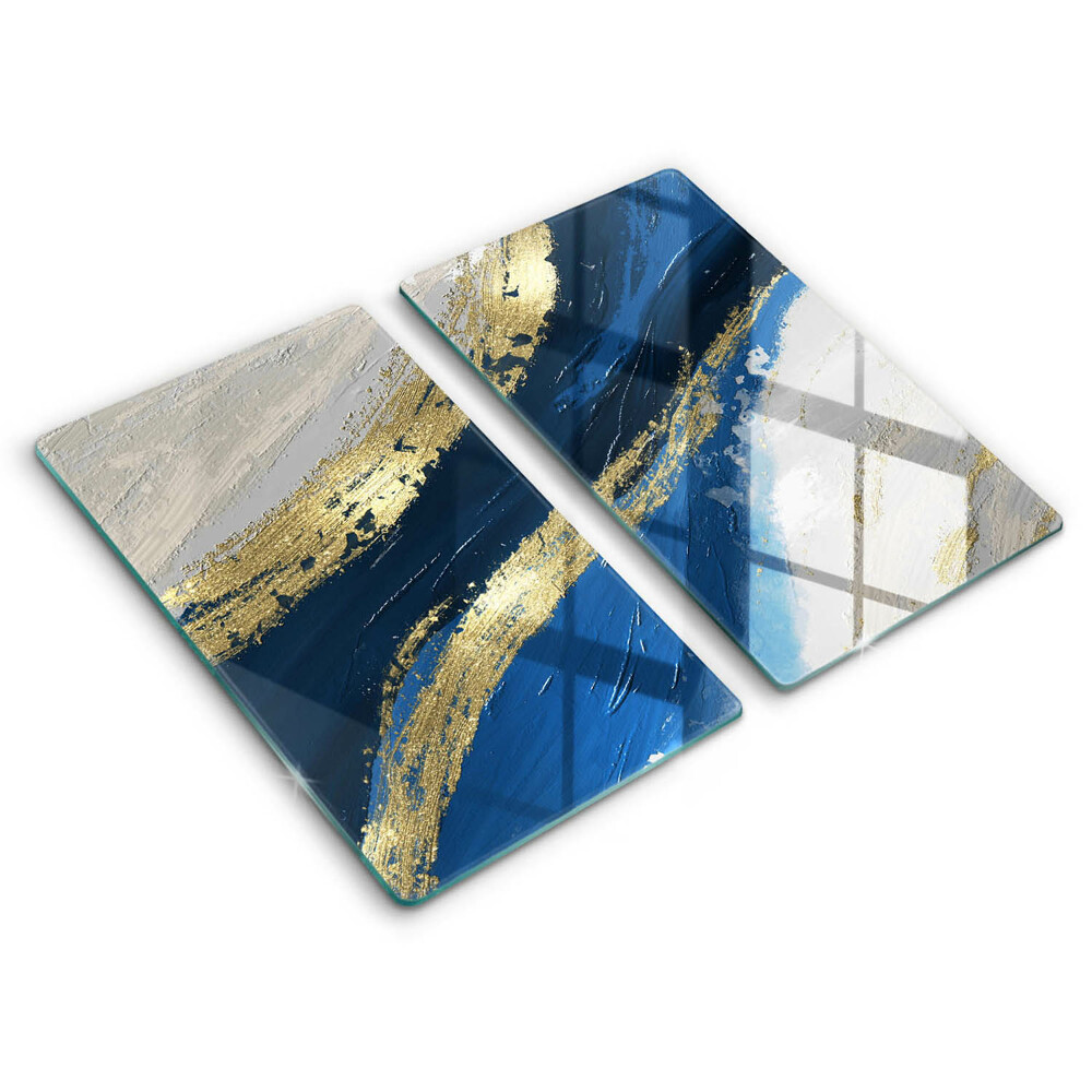 Tűzhelyvédő üveglap 2 darab Textúra arannyal