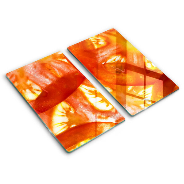 Tűzhelyvédő üveglap 2 darab Piros paradicsom szelet