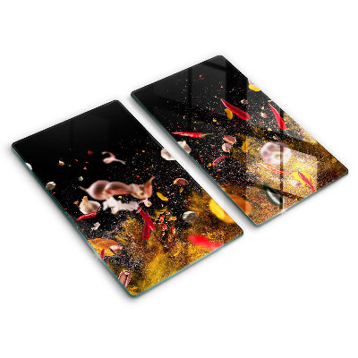 Tűzhelyvédő üveglap 2 darab Fűszeres fűszerek