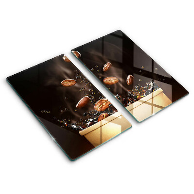 Tűzhelyvédő üveglap 2 darab Forró kávébabok