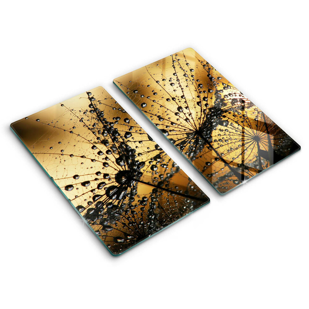 Tűzhelyvédő üveglap 2 darab Rózsa és pitypang