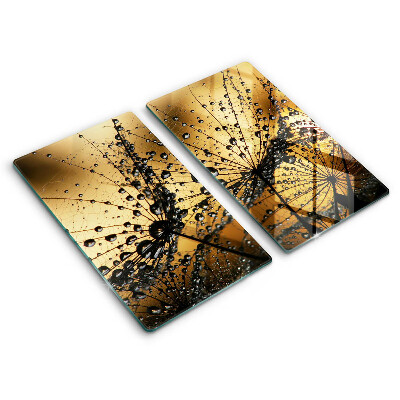 Tűzhelyvédő üveglap 2 darab Rózsa és pitypang