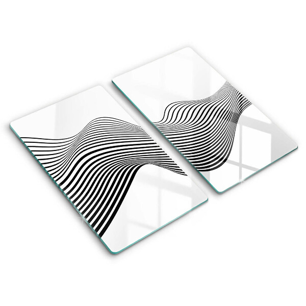Tűzhelyvédő üveglap 2 darab Lineáris absztrakció