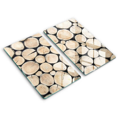 Tűzhelyvédő üveglap 2 darab Fa fatörzsek