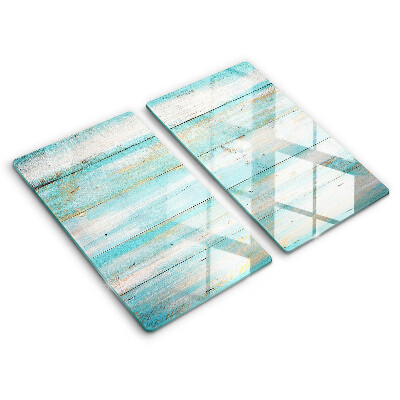 Tűzhelyvédő üveglap 2 darab Vintage deszka fa