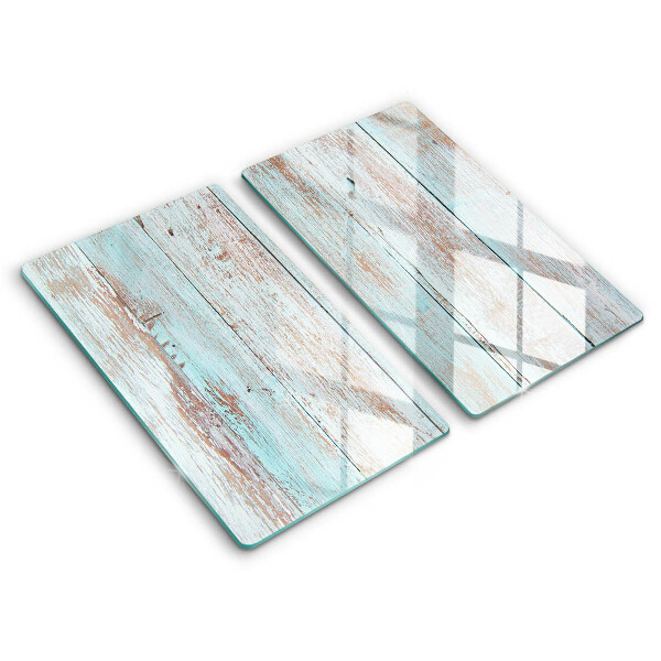 Tűzhelyvédő üveglap 2 darab Régi deszkák vintage