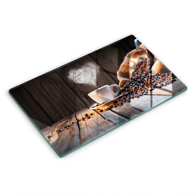 Tűzhely fedőlap Kávéscsésze és szív