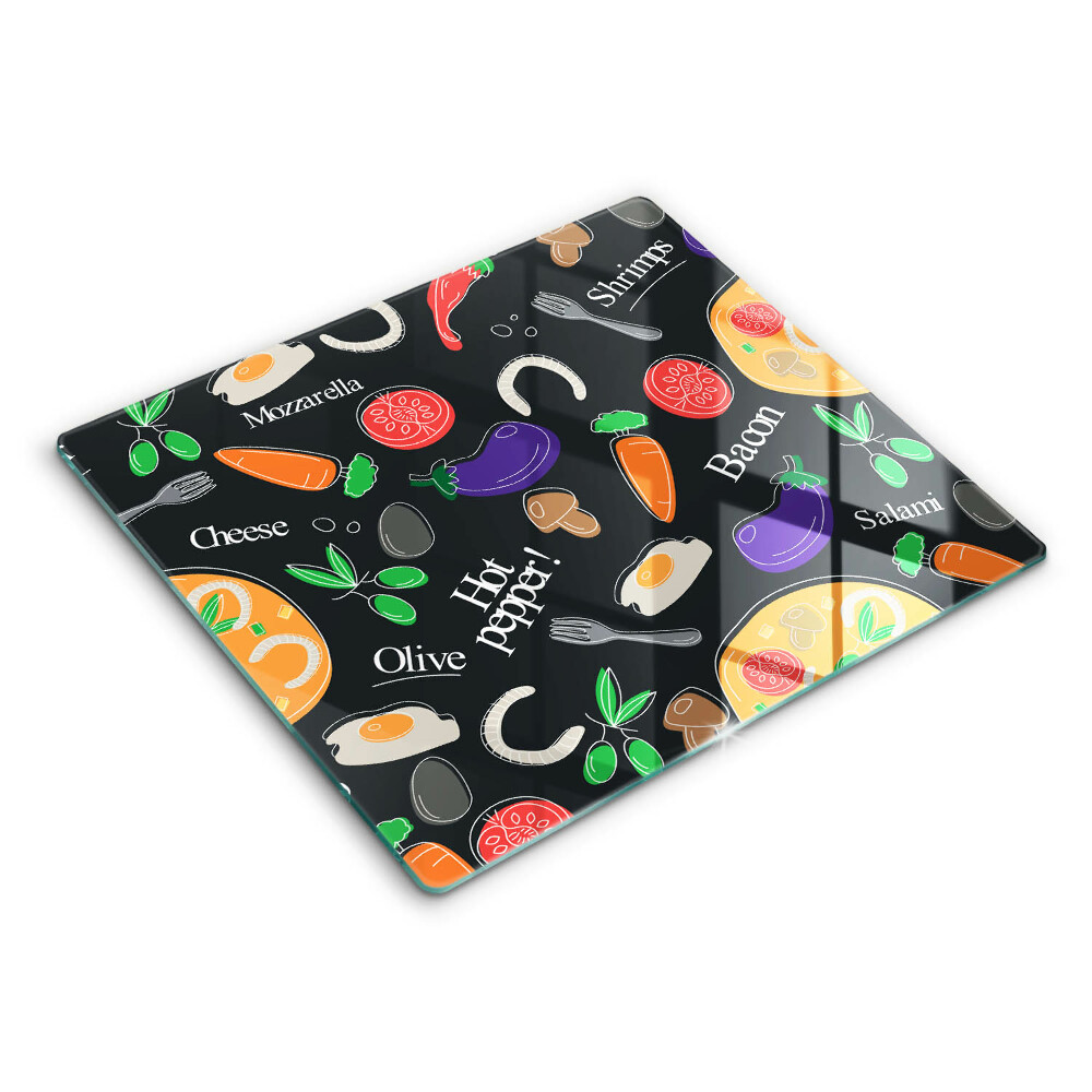 Főzőlap védő üveglap 60x52 cm Illusztráció élelmiszer