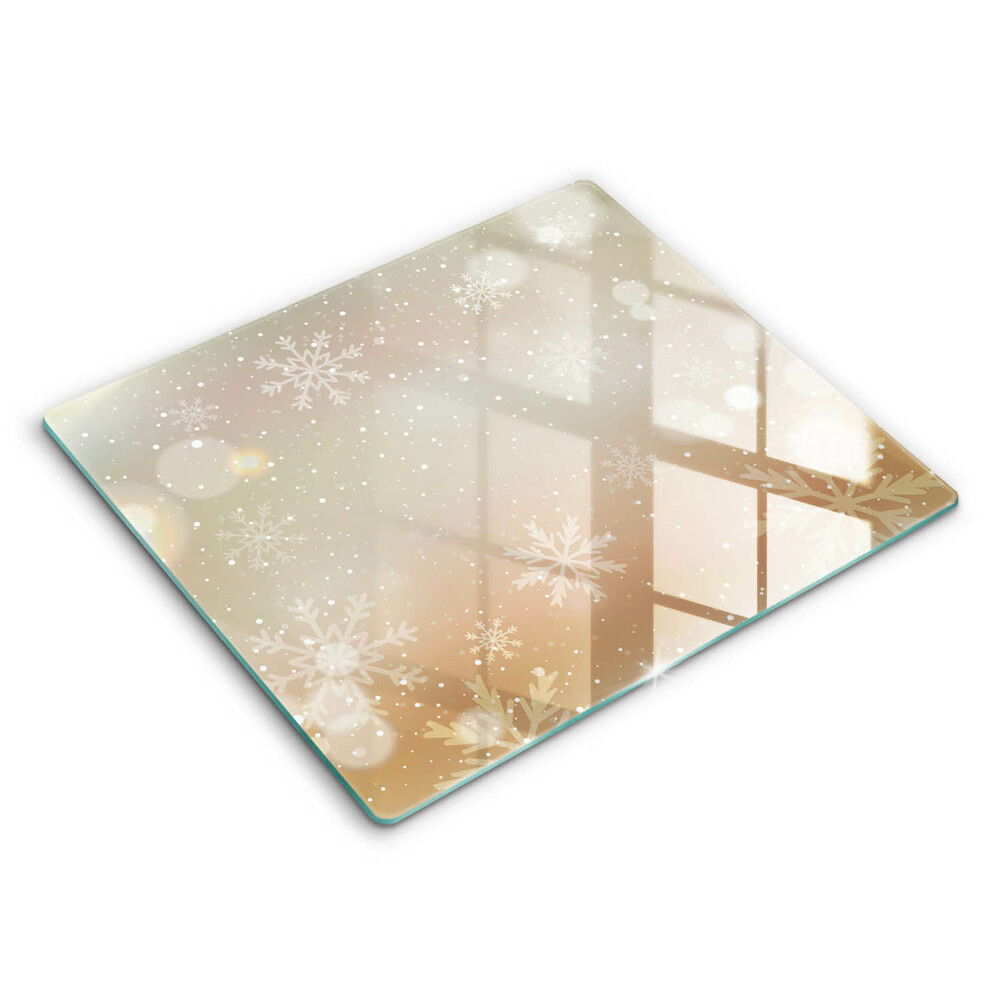 Főzőlap védő üveglap 60x52 cm Hópelyhek