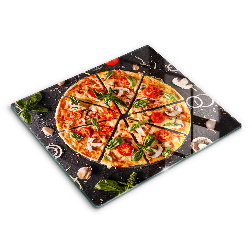 Főzőlap védő üveglap 60x52 cm Gombás pizza