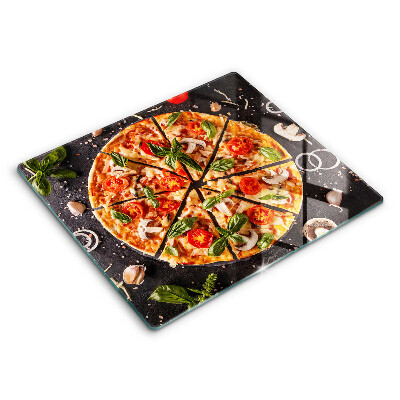 Főzőlap védő üveglap 60x52 cm Gombás pizza