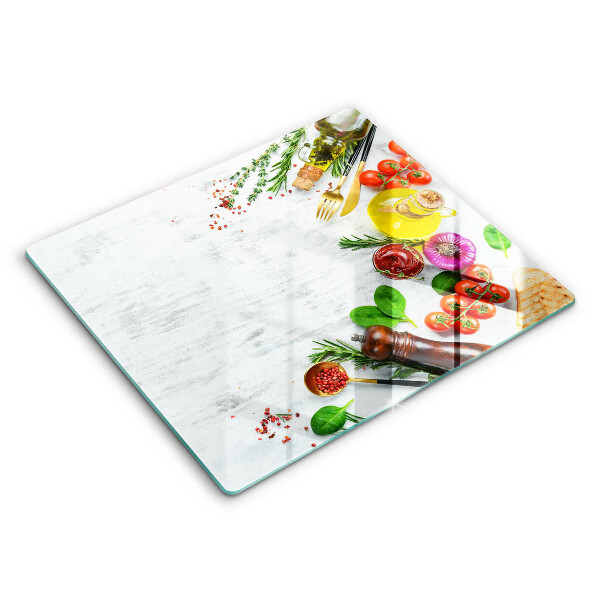 Főzőlap védő üveglap 60x52 cm Zöldségek és fűszerek