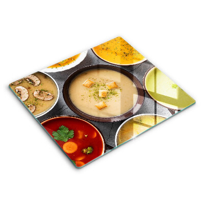 Főzőlap védő üveglap 60x52 cm Színes levesek