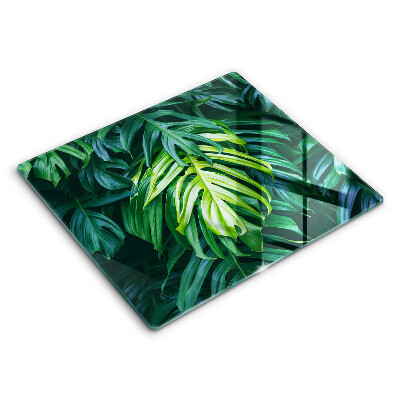 Főzőlap védő üveglap 60x52 cm Vad monstera levelek